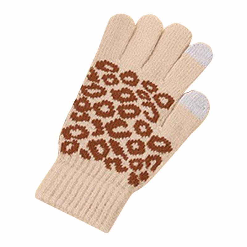 Knitted Cold Proof Plush Thickened Christmas Gloves Braut Kostüm (Beige, A) von Generic