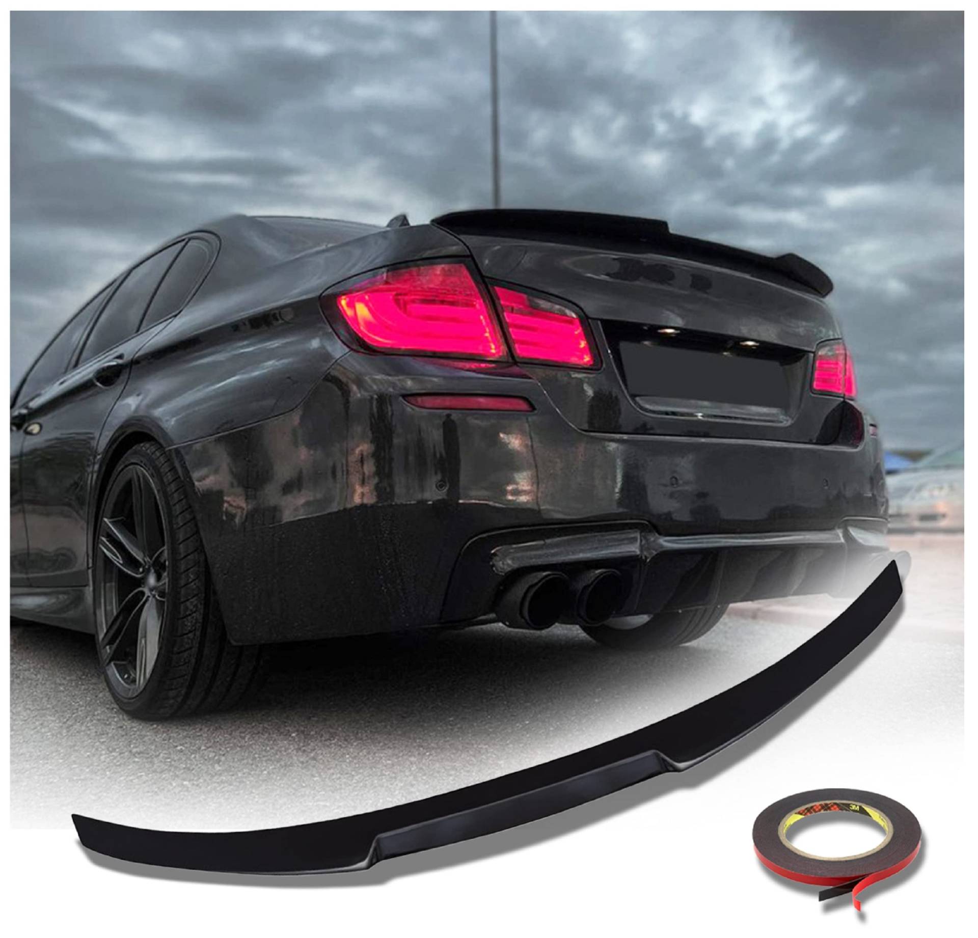 Kofferraumspoiler passend für BMW 5er F10 2010-2016 520i 528i 530i 535i 550i Heckspoiler Kofferraumspoiler Glänzend Schwarz M4 Look von Generic