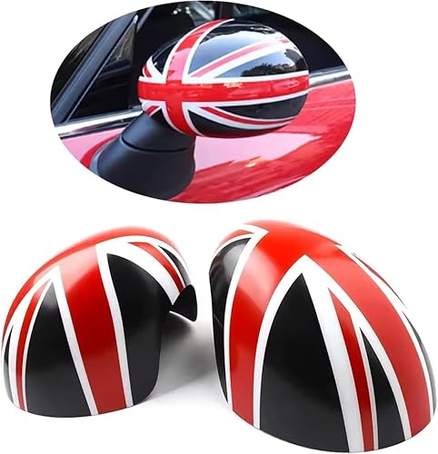 Kompatibel mit Mini Cooper Zubehör, Dekoration, ABS-Rückspiegel-Abdeckkappen, für F-Serie 2014–2019 (Union Jack RB, mit Lichtloch) von Generic