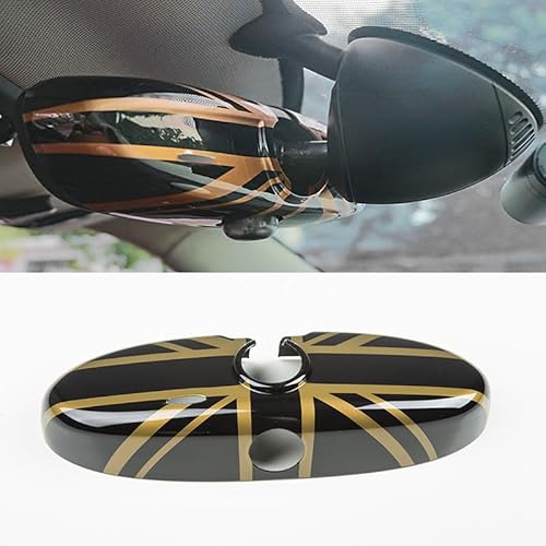 Kompatibel mit Mini Cooper Zubehör Dekoration ABS Innenspiegel Abdeckung Kappen Shell Case (Union Jack J, R Serie 2004-2014) von Generic