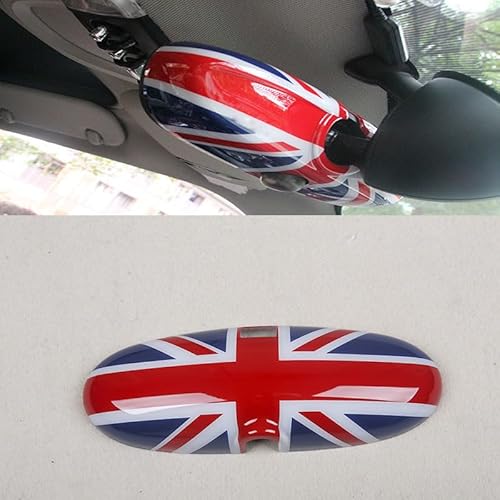 Kompatibel mit Mini Cooper Zubehör Dekoration ABS Innenspiegel Abdeckung Kappen Shell Case (Union Jack R, R50 R52 R53 2000-2004) von Generic