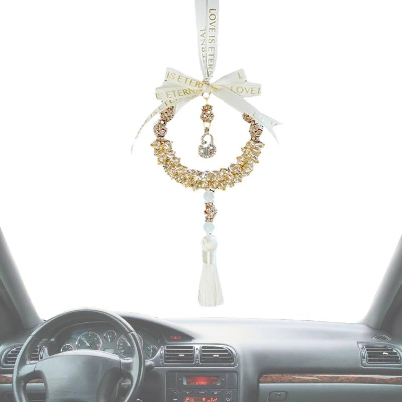 Kristallauto -Zubehör, Bogenauto -Ornament - Kristallautomatikornament mit Bogen | Hangable Fahrzeugdekorationen, tragbarer Automobilzauber für das Pendeln, Geschäftsreise von Generic