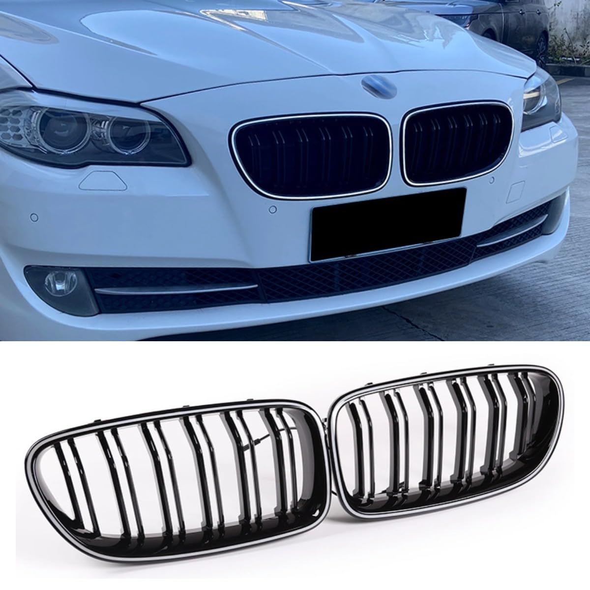 Kühlergrill für Frontstoßstange, LED, Facelift, für BMW 5er-Serie F10 F11 F18 2010–2017, Auto-Frontstoßstange, Renngrill-Karosserie-Kit von Generic