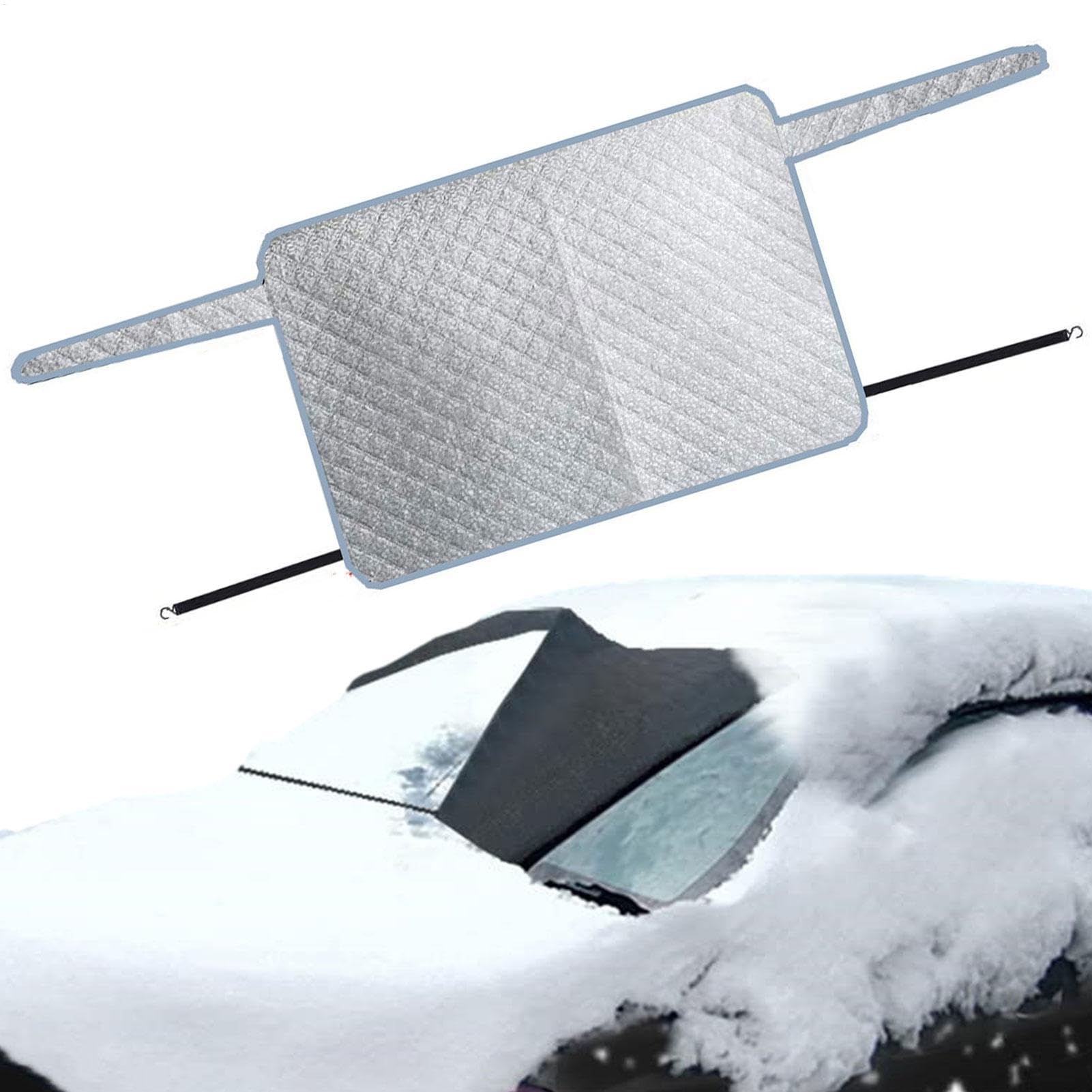 Lage leuchtende Winterabdeckung aus Aluminiumfolie – mit Haken und unsichtbarem Magnet für Allwetterschutz, Auto-Schneeschutz für Autos, LKWs, SUVs, Fahrzeuge von Generic