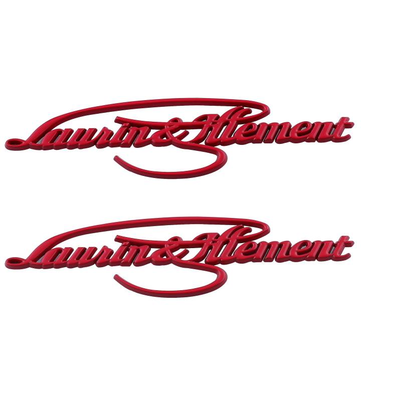 Laurin & Klement Emblem für Gründer Unterschrift, personalisierter Autoaufkleber (rot) von Generic