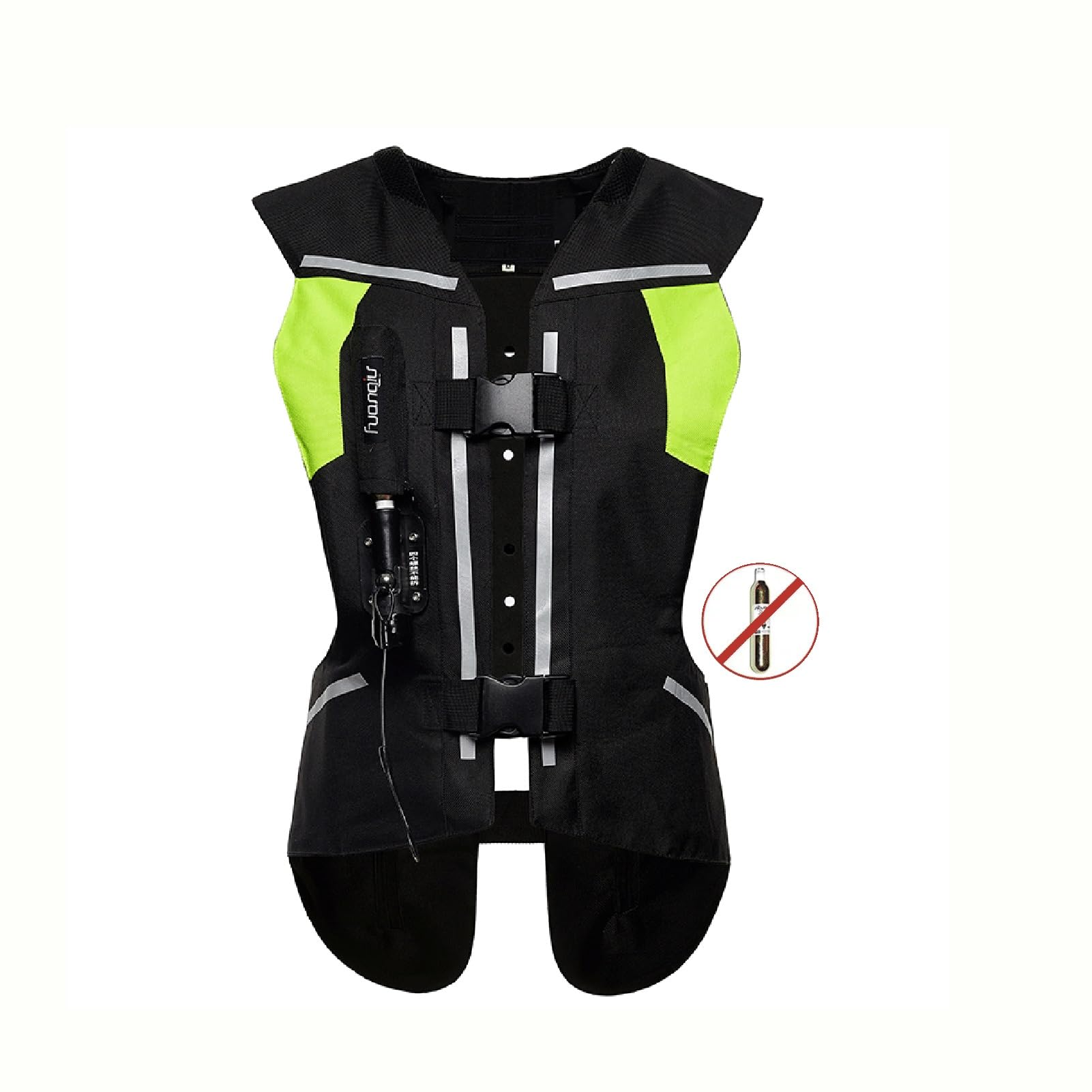 Leichtes Motorrad -Airbag -Weste Hoher Sichtbarkeit Eva Back Armor Weste Verstellbare, Universelle Jacken for Männer Und Frauen(Black,X-Large) von Generic