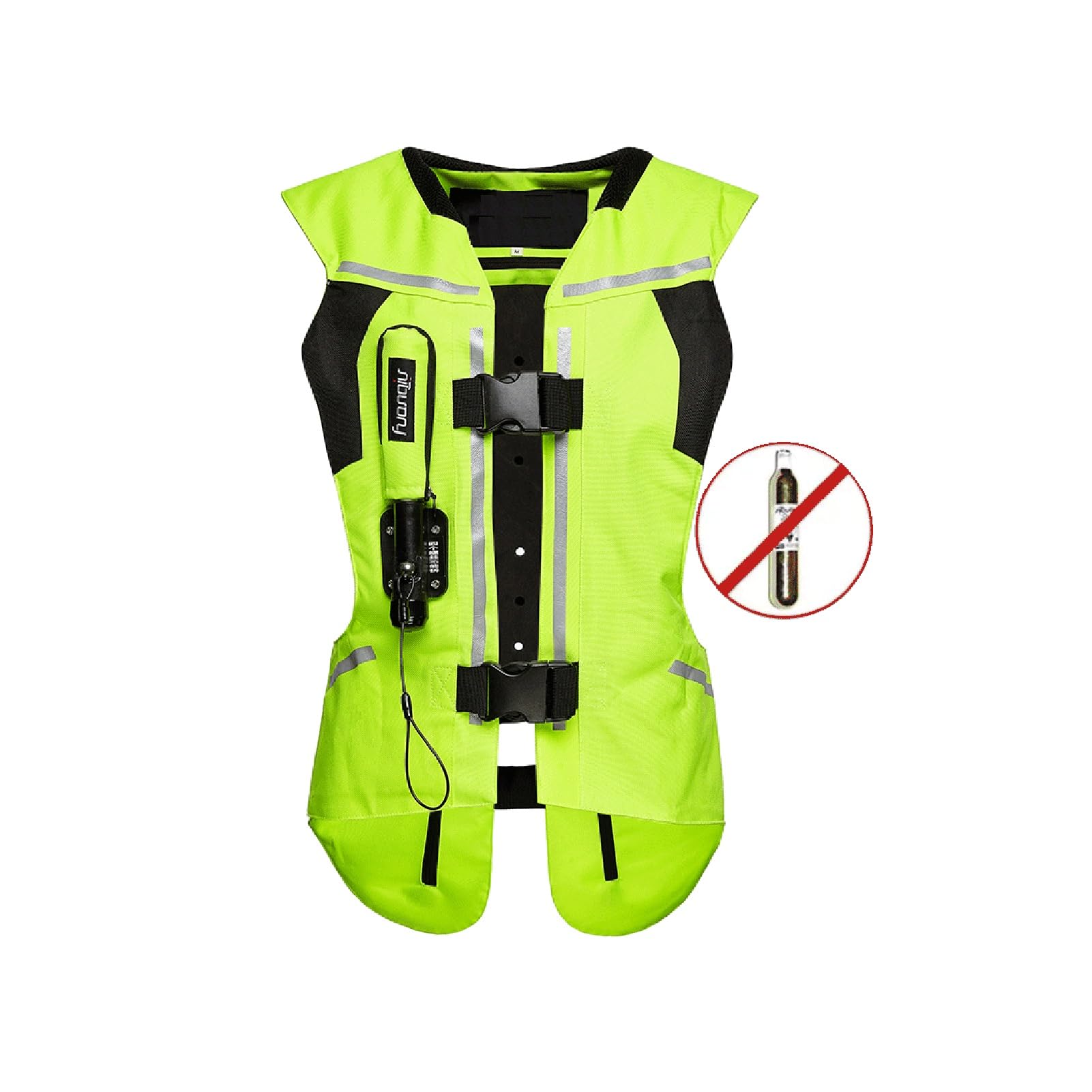 Leichtes Motorrad -Airbag -Weste Hoher Sichtbarkeit Eva Back Armor Weste Verstellbare, Universelle Jacken for Männer Und Frauen(Green,X-Large) von Generic