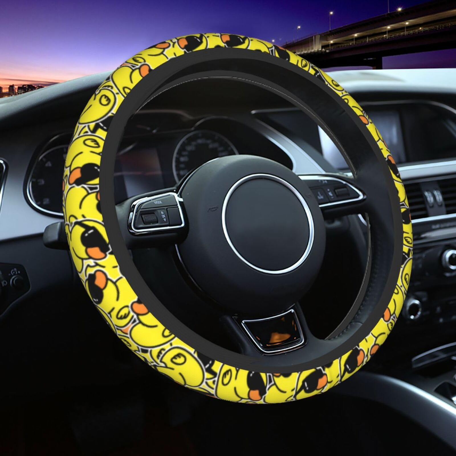 Lenkradabdeckung 38Cm，Lustiges Entengummi Steering Wheel Cover Auto Geruch Frei Auto Lenkrad Schutzhülle Mode Lenkradbezug Für Winter Sommer SUV von Generic