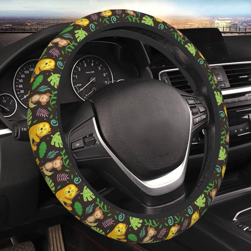 Lenkradbezug Faultier Lenkradhülle Elastizität Lenkrad Überzug Mode Steering Wheel Cover Auto Für Auto Fahrzeug Limousine von Generic