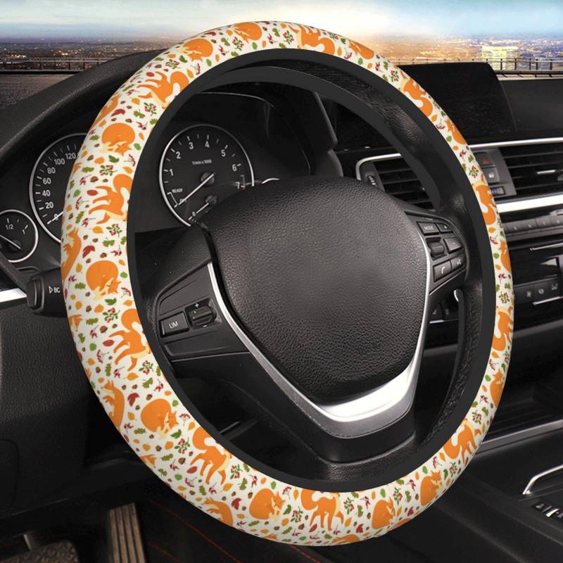 Lenkradbezug Fuchs Steering Wheel Cover Auto Anti Rutsch Lenkrad Schutzabdeckung Elastizität Lenkradabdeckung Für Fahrzeug Auto LKW von Generic