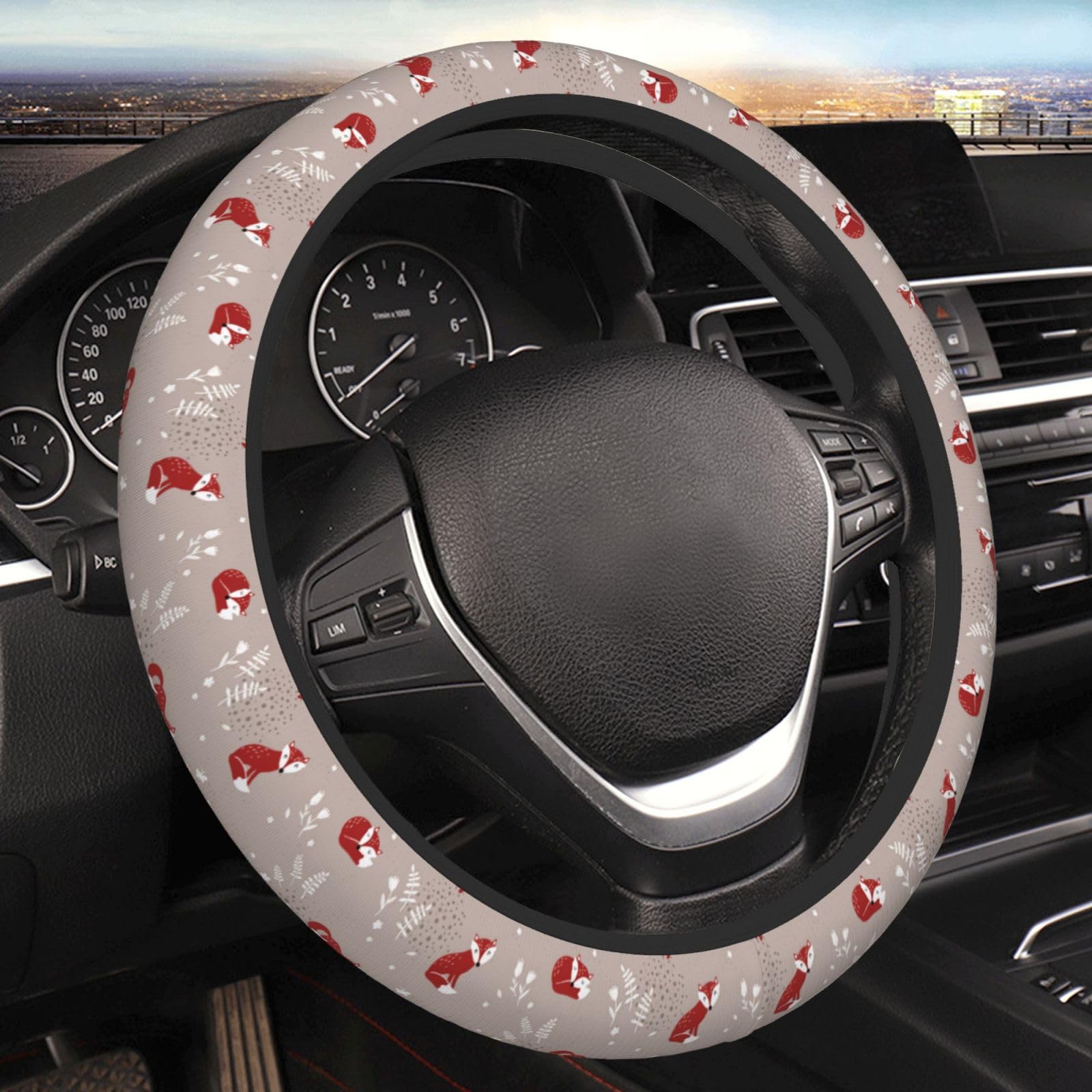 Lenkradbezug Fuchs Steering Wheel Cover Auto Verschleißfest Lenkrad Überzug Sicherheit Auto Lenkradbezüge Für Frauen Männer Limousine von Generic