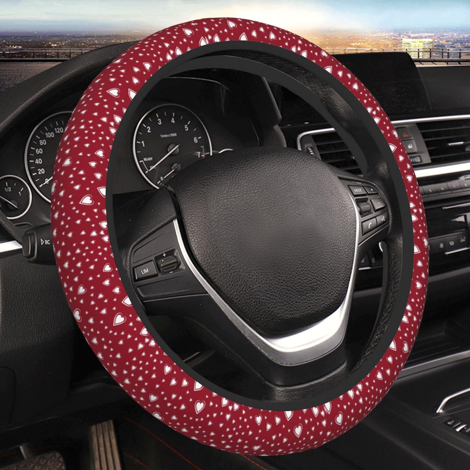 Lenkradbezug Muttertag Steering Wheel Cover Auto Weich Auto Lenkrad Schutzhülle Flauschig Lenkrad Überzug Für LKW Frauen Fahrzeug von Generic