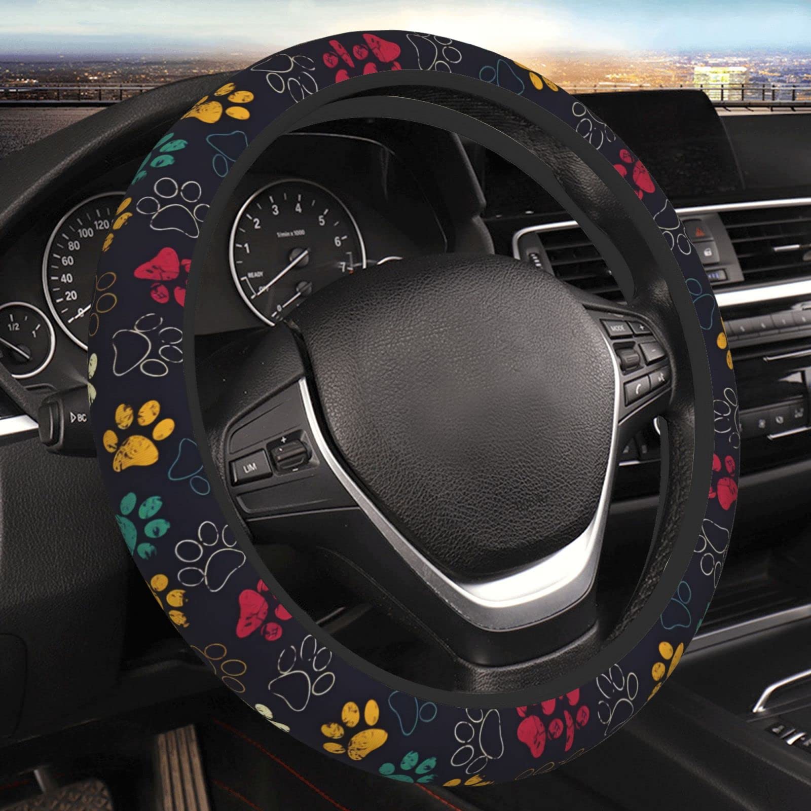 Lenkradbezug Pfote Lenkrad Überzug Mode Steering Wheel Cover Auto Anti Rutsch Lenkradabdeckung Für Männer Fahrzeug Frauen von Generic