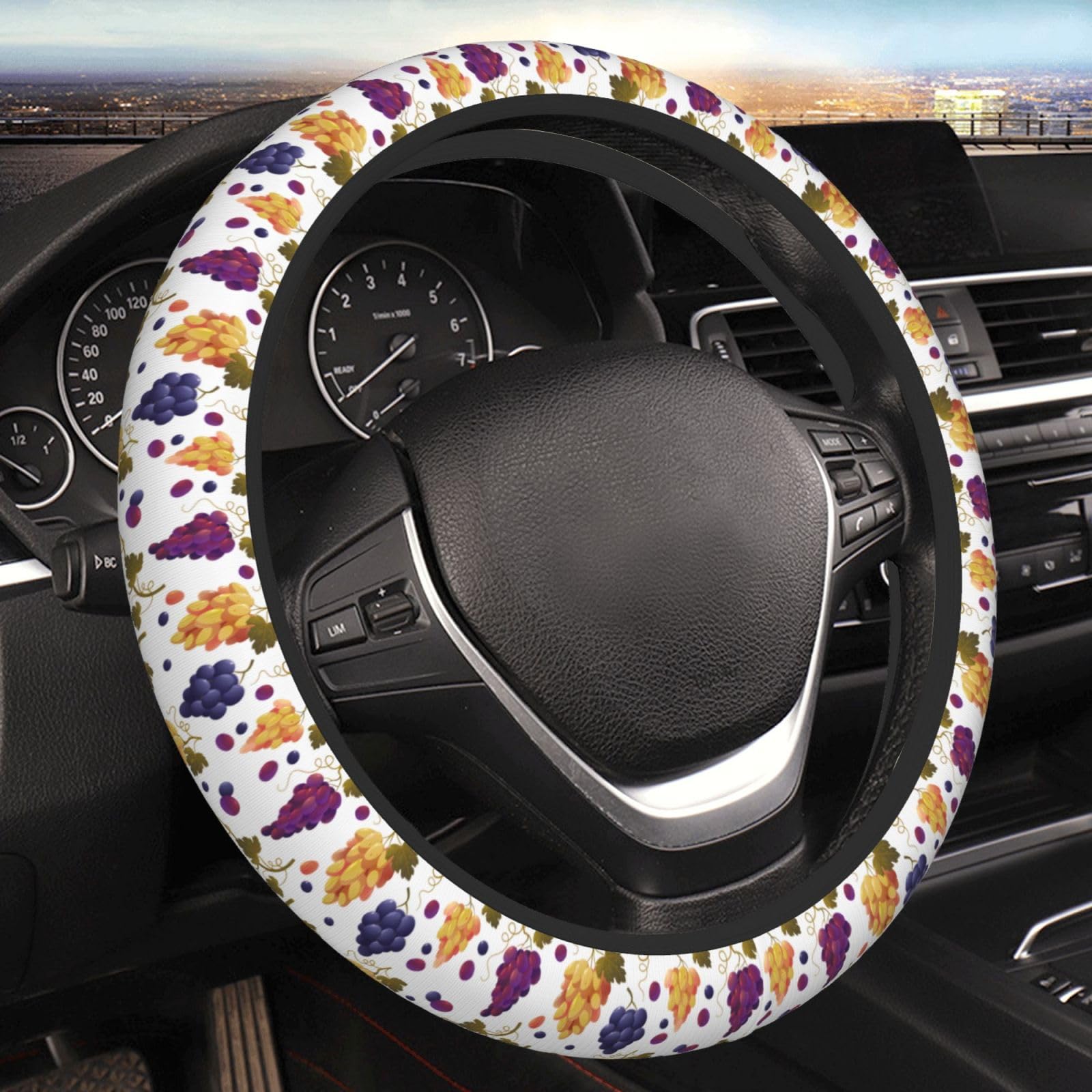 Lenkradbezug Traube Lenkrad Schutzabdeckung Anti Rutsch Lenkradabdeckung Weich Steering Wheel Cover Auto Für Männer LKW Frauen von Generic