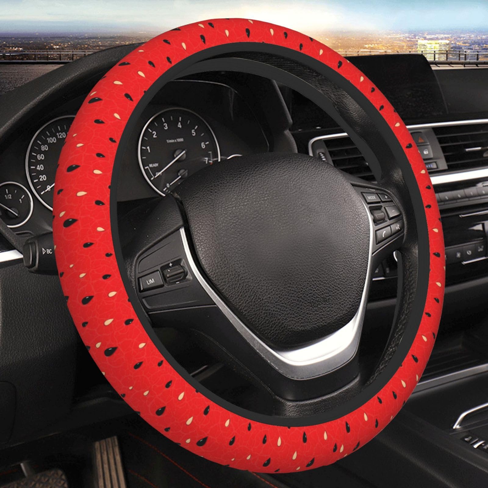 Lenkradbezug Wassermelone Lenkrad Überzug Atmungsaktive Steering Wheel Cover Auto Universal Lenkradabdeckung Für Fahrzeug Limousine Männer von Generic