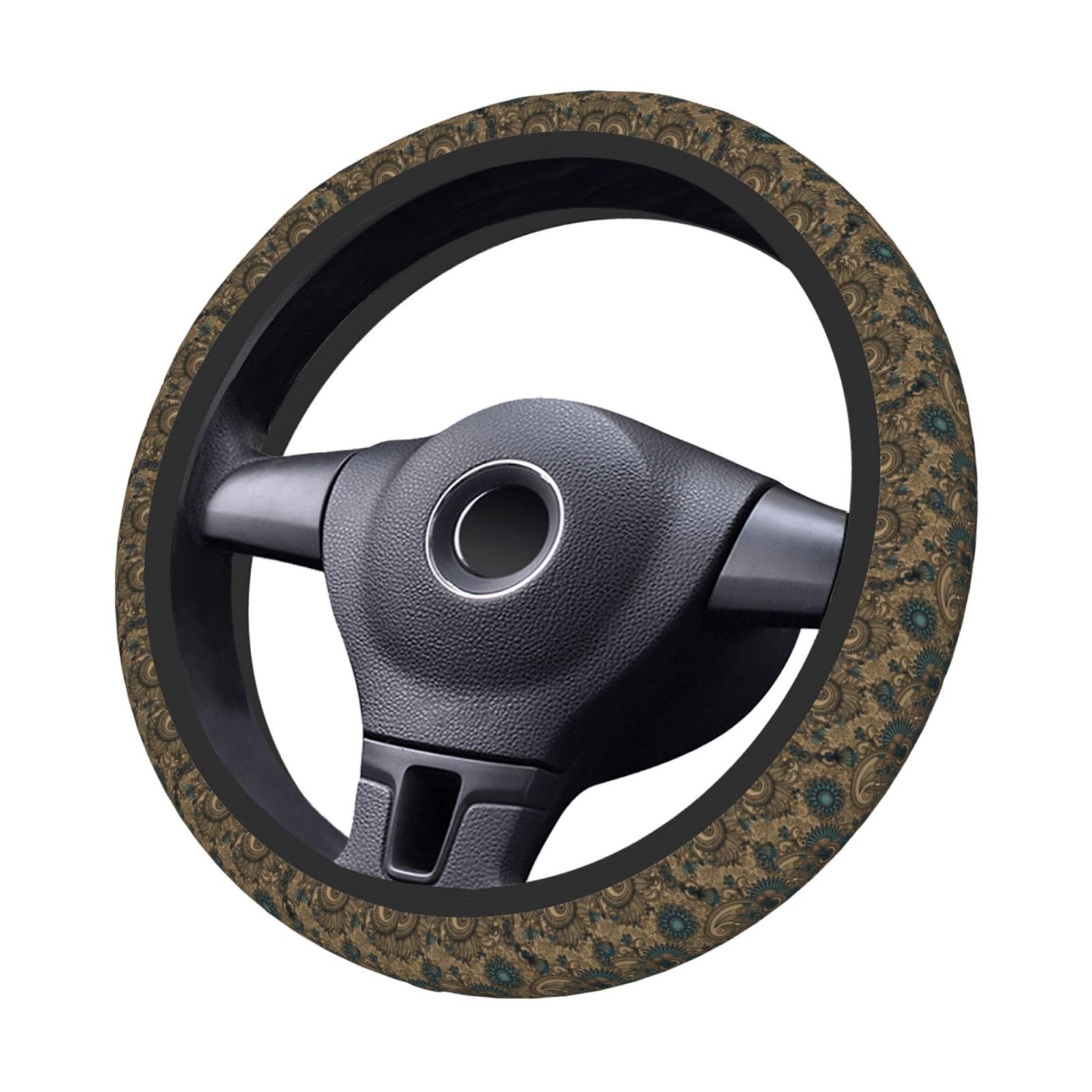 Lenkradhüllen Mandala Blumen Abstraktes Design Bequem Lenkradhülle Langlebig Steering Wheel Cover Für Deko Zubehör Herren 38Cm von Generic