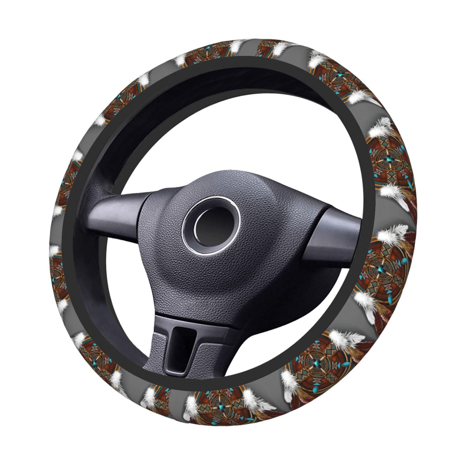 Lenkradschutz Mandala Der Amerikanischen Ureinwohner Atmungsaktiv Steering Wheel Cover Geruch Frei Lenkradhülle Für Damen SUV 38Cm von Generic