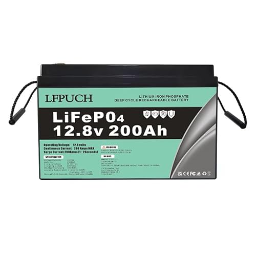 LiFePO4 Batterie 12V 200 Ah, Lithium Freizeitbatterie, Lithium Eisenphosphat Batterie anstelle von Auto AGM Batterie oder Deep Cycle Batterie, für Wohnmobil, Boot, Solaranlage,Outdoor Camping usw. von Generic