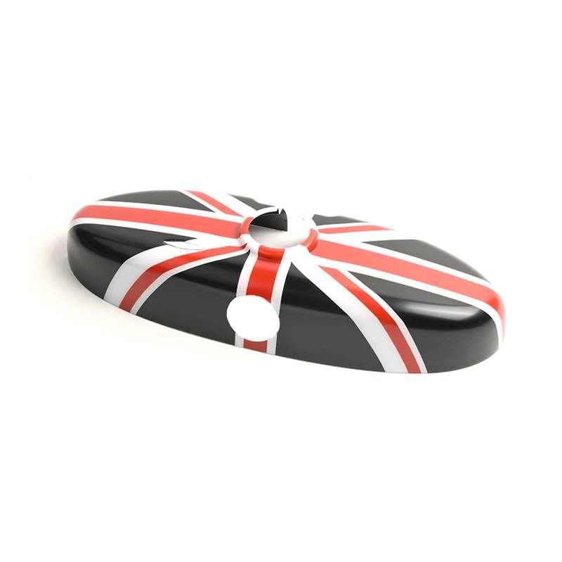 MINI R55-R61 Union Jack Rückspiegel Abdeckung, Innenspiegel Aufkleber für Mini Cooper One/S/JCW Serie R R55 R56 R57 R58 R59 R60 R61(Union Jack Schwarz/Rot) von Generic