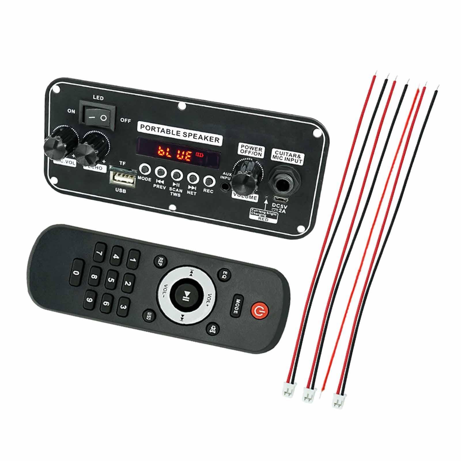 MP3-Decoder-Board, Stereo-Audio-Receiver-Modul, Decoder-Karten-Player-Modul mit Fernbedienung für Lautsprecher, Großes schwarzes Silikon von Generic