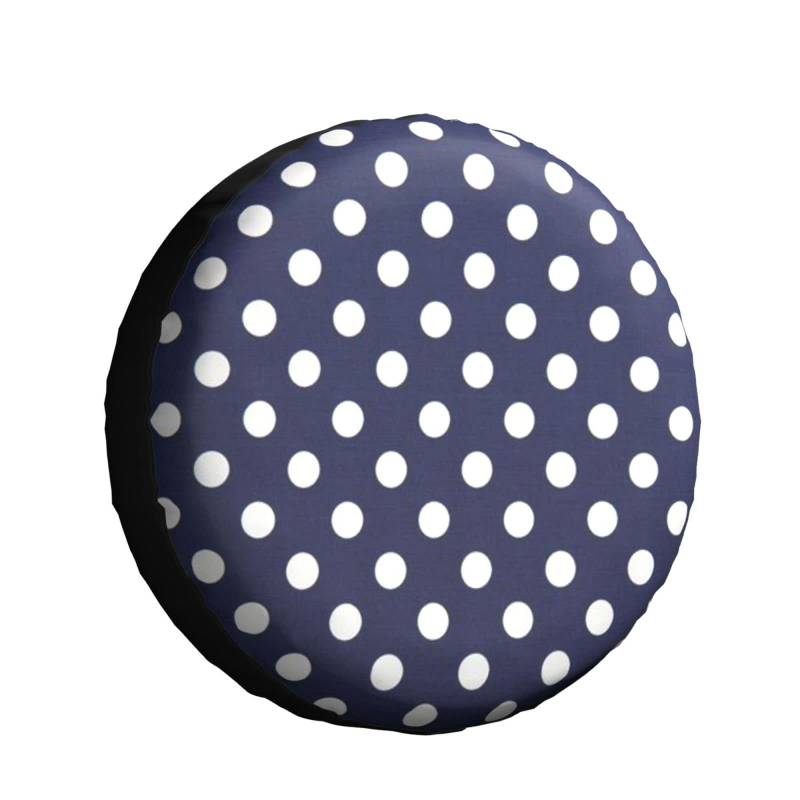 Marineblaues Polka Dot-Muster Reifencover Dauerhaft Reserverad Reifenabdeckung Prämie Reserveradabdeckung Universal Für Anhänger Rv LKW 15inch von Generic