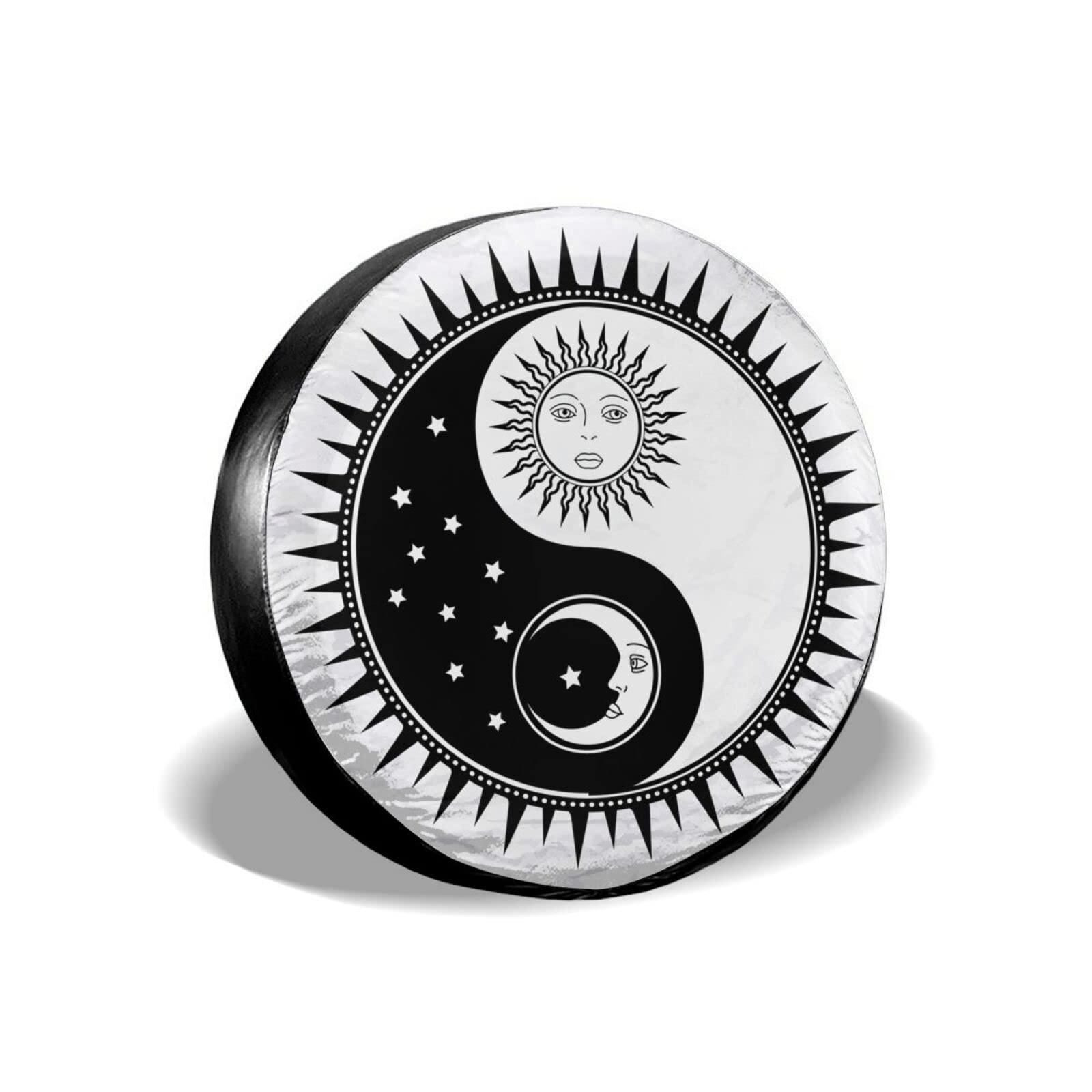 Marmor Yinyang Bagua Tai Chi Sonne Mond Reserverad Reifenabdeckung Wetterfest Radreifenabdeckung Prämie Ersatzrad Abdeckung Universal Für Auto Anhänger Wohnmobil 16inch von Generic