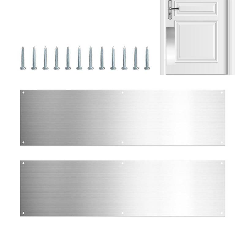 Metall-Tür-Kick-Platten – Trittschutzblech, Tür-Trittblech, 1 Paar Edelstahl-Trittplatten für Außentüren, -Teller-Schutz, um Schäden an Vorder- oder Hintertür zu verhindern von Generic