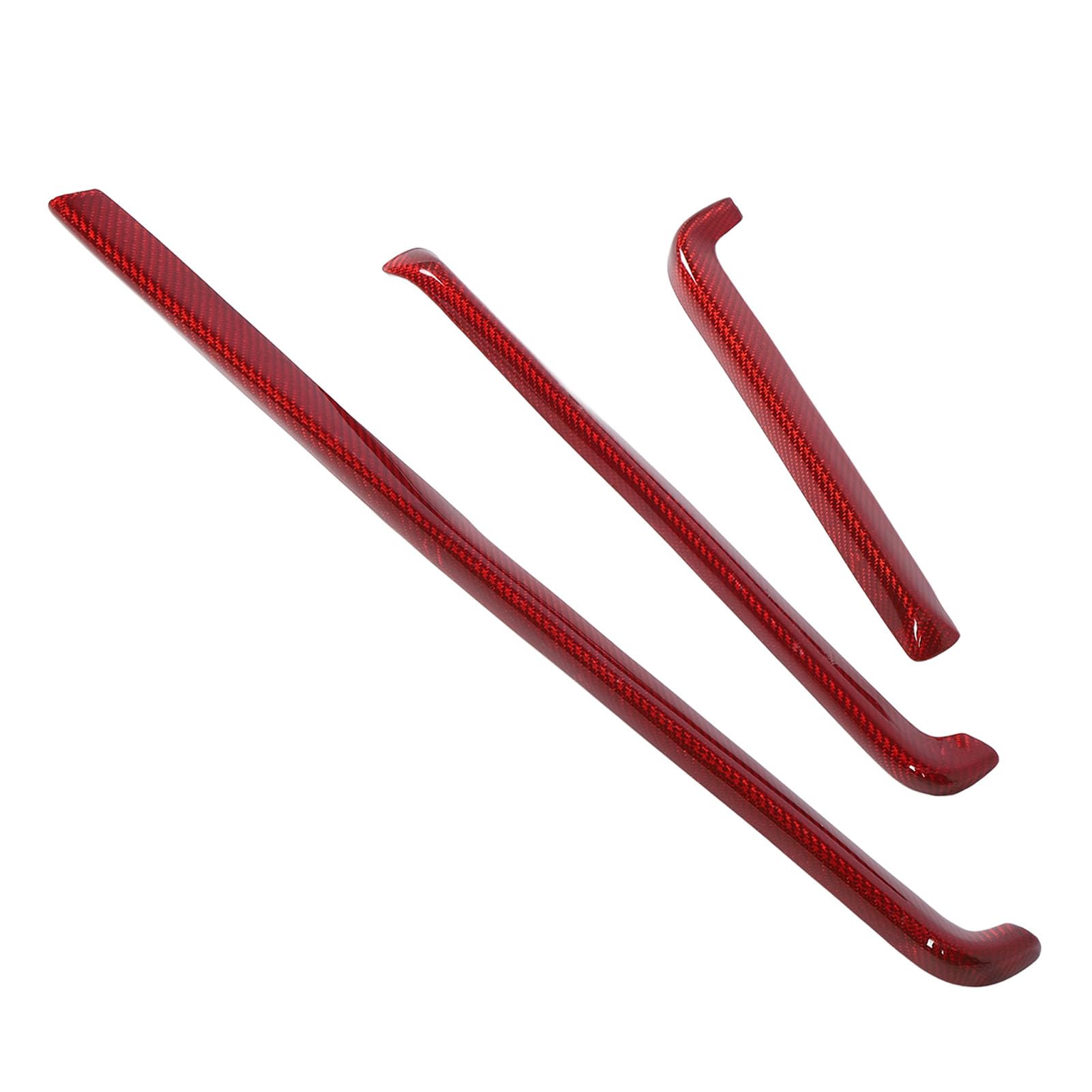 Mittelkonsolen-Instrumententafel-Verkleidung, 3 Stück Armaturenbrett-Streifenabdeckung für C8 Z51 Z06 ZR1 (rote Kohlefaser) von Generic