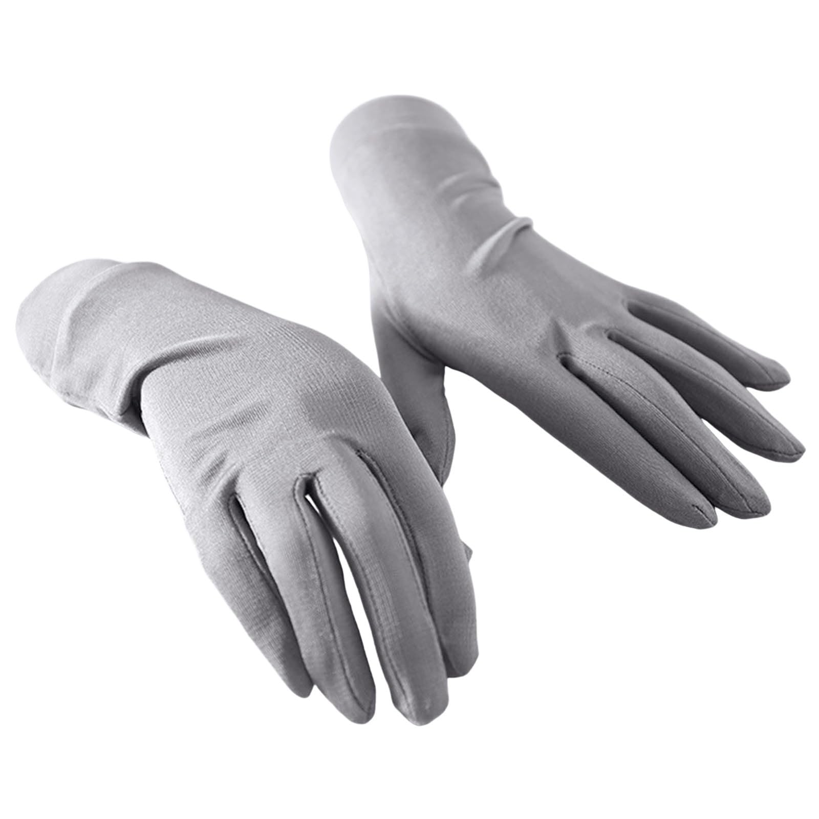 Modische, einfarbige Fünf-Finger-Handschuhe für Damen, atmungsaktive, einfarbige Etikette-Handschuhe mit Sonnenschutz FjE712 (Dark Gray, One Size) von Generic