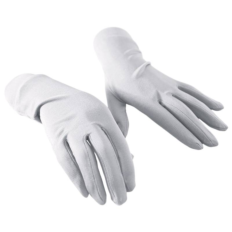 Modische, einfarbige Fünf-Finger-Handschuhe für Damen, atmungsaktive, einfarbige Etikette-Handschuhe mit Sonnenschutz FjE712 (Light Gray, One Size) von Generic