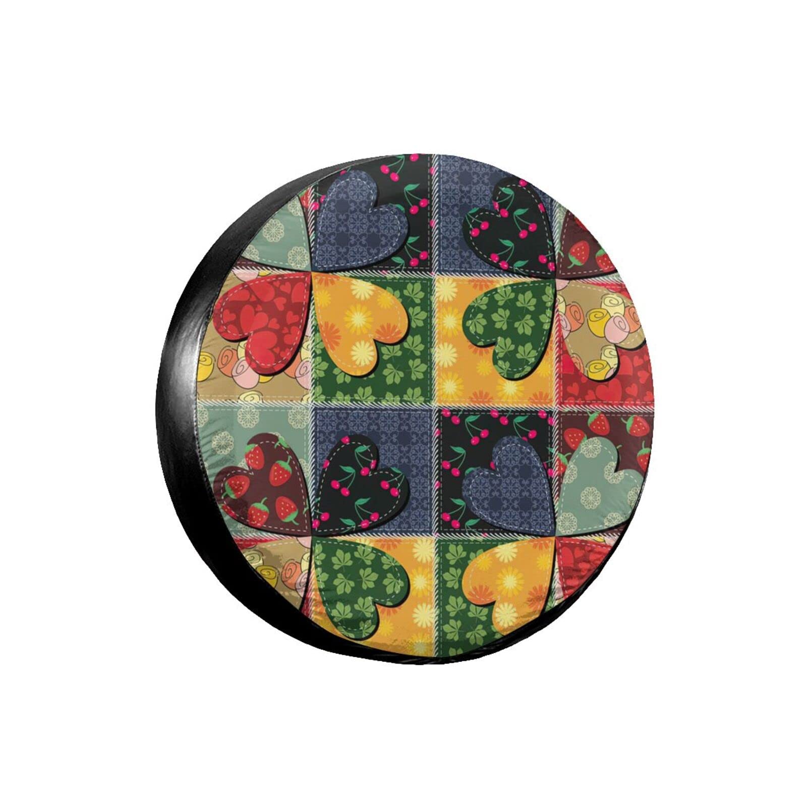 Mosaik Blumen Radreifenabdeckung Schmutzfest Reserveradabdeckung Sonnenschutz Ersatzreifenabdeckungen Universal Für LKW Rv Auto 17inch von Generic