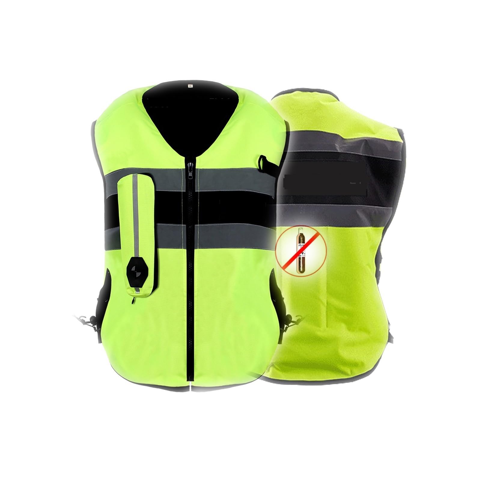 Motorrad -Airbag -Weste for Erwachsene Schutzmantel Mit Airbags Reiten 0,2s Erweitern Airbags Kann Wiederverwendet Werden(Green,S) von Generic