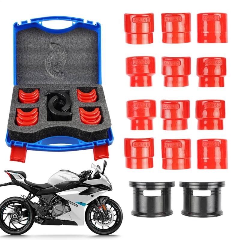 Motorrad Gabeldichtungswerkzeug, Fork-Seal Driver Kit - 14X Auto Seal Driver Kit - Seal Installer Lager Treiber Kit, Motorradwerkzeug mit Tasche für Lagerinstallation von Generic