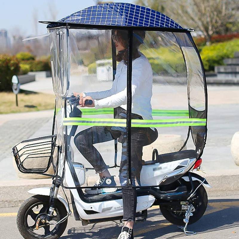 Motorrad Sonnenblende Schatten Sonnenschutz für Elektromotorräder, Motorrad-Regenschutz, Auto-Regenschirm, Überdachung für Elektroautos, Regenschutz für Mobilitätsroller, Überdachung für Bat von Generic