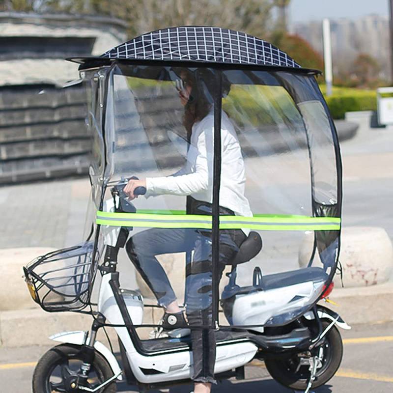 Motorrad Sonnenblende Schatten Sonnenschutz für Elektromotorräder, Motorrad-Regenschutz, Auto-Regenschirm, Überdachung für Elektroautos, Regenschutz für Mobilitätsroller, Überdachung für Bat von Generic