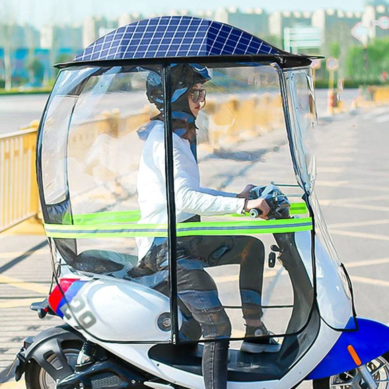 Motorrad Sonnenblende Schatten Sonnenschutz für Elektromotorräder, Motorrad-Regenschutz, Auto-Regenschirm, Überdachung für Elektroautos, Regenschutz für Mobilitätsroller, Überdachung für Bat von Generic