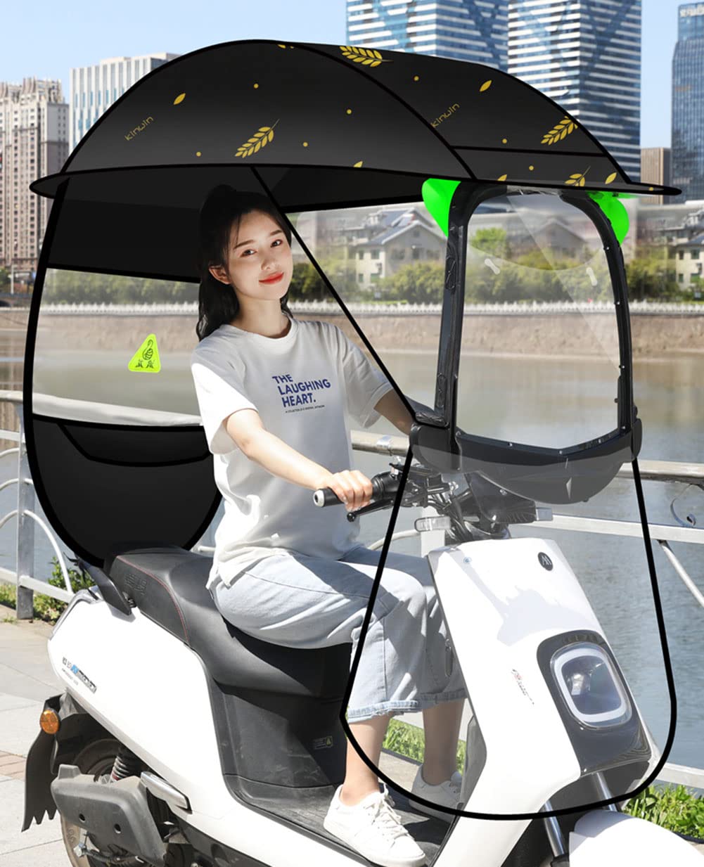 Motorrad Sonnenblende Schatten Sonnenschutz für Motorräder, Scooter-Überdachung, transparente Überdachung für Elektroautos, Sonnenschutz für Elektroroller, Regenschutz für Elektroautos, univ von Generic