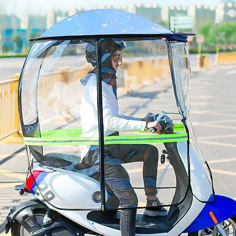 Motorrad Sonnenblende Schatten Sonnenschutzabdeckung für Elektromotorräder, Roller-Regenschirm, Motorradabdeckung, transparente Lünette, universeller elektrischer Sonnenschutz für Fahrräder, von Generic