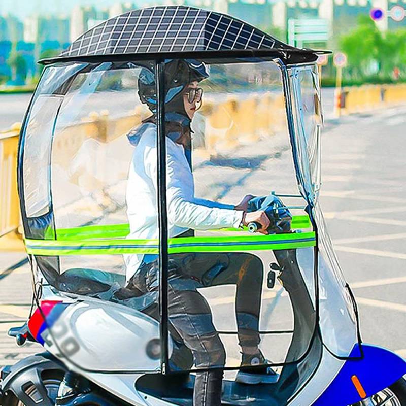 Motorrad Sonnenblende Schatten Sonnenschutzabdeckung für Elektromotorräder, Roller-Regenschirm, Motorradabdeckung, transparente Lünette, universeller elektrischer Sonnenschutz für Fahrräder, von Generic