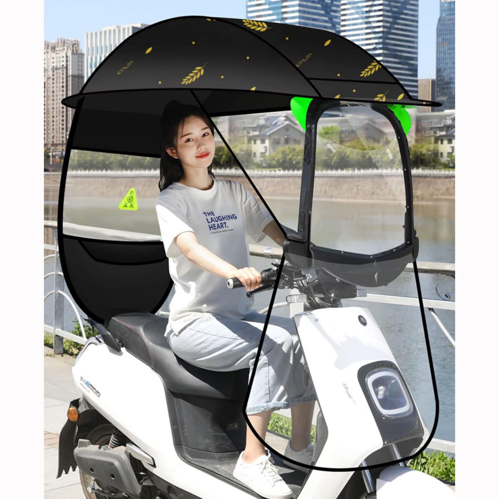 Motorrad Sonnenblende für Motorrad Klappbarer Regenschirm für Elektrofahrräder, Sonnenschutz für Elektromotorräder, transparentes Dach für Elektroautos, Sonnenschutz für Mobilitätsroller, Re von Generic