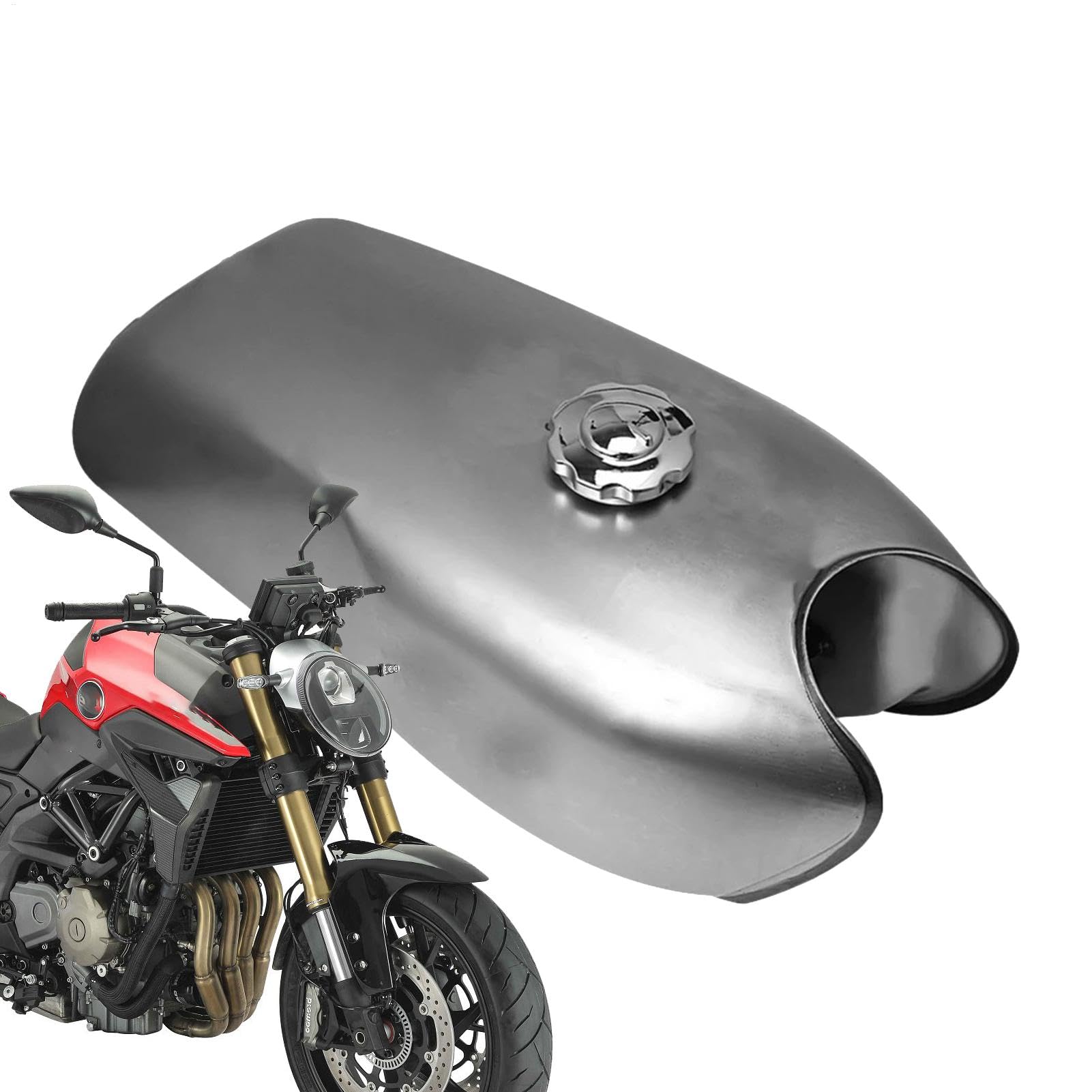 Motorradölbehälter, Öltankersatz - 9l Oil Tanks Cafe Nachrüst | Retro Powersports-Tanks, Hochglanz-Finish, durchlaufsicheres Design für einen verbesserten Motor von Generic