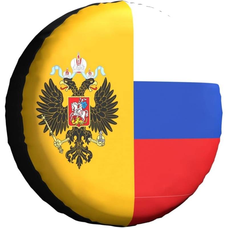 Neue Russische Flagge Ersatzrad Abdeckung Dauerhaft Reifencover Sonnenschutz Ersatzreifenabdeckungen Universal Für Anhänger LKW Wohnmobil 15inch von Generic