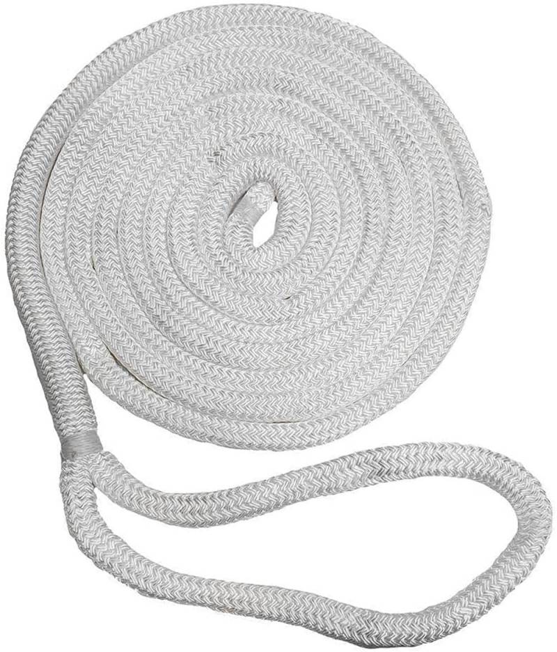 New England Ropes Doppelgeflecht-Dockleine, 1,9 cm, Weiß, 6,5 m von Generic