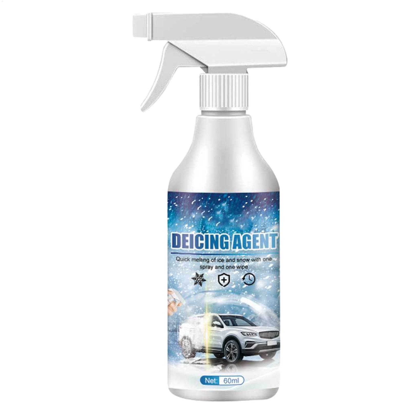 -Off-Windschutzscheibenspray - 60 Ml Leistungsstarker Schnee- Und Frostentferner | Auto-Windschutzscheiben, Fensterwischer Und Rückspiegel, Enteisungsspray Für Auto-Windschutzscheiben von Generic