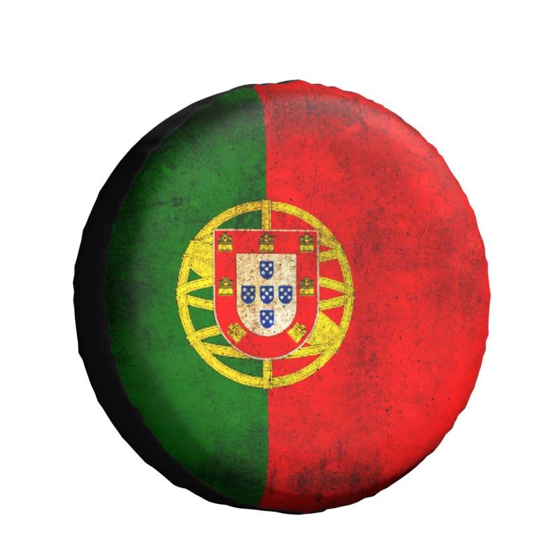 Portugal Flagge Kunst Flaggen Reserveradabdeckung Prämie Reifencover Dauerhaft Ersatzrad Abdeckung Universal Für Rv Wohnmobil LKW 16inch von Generic