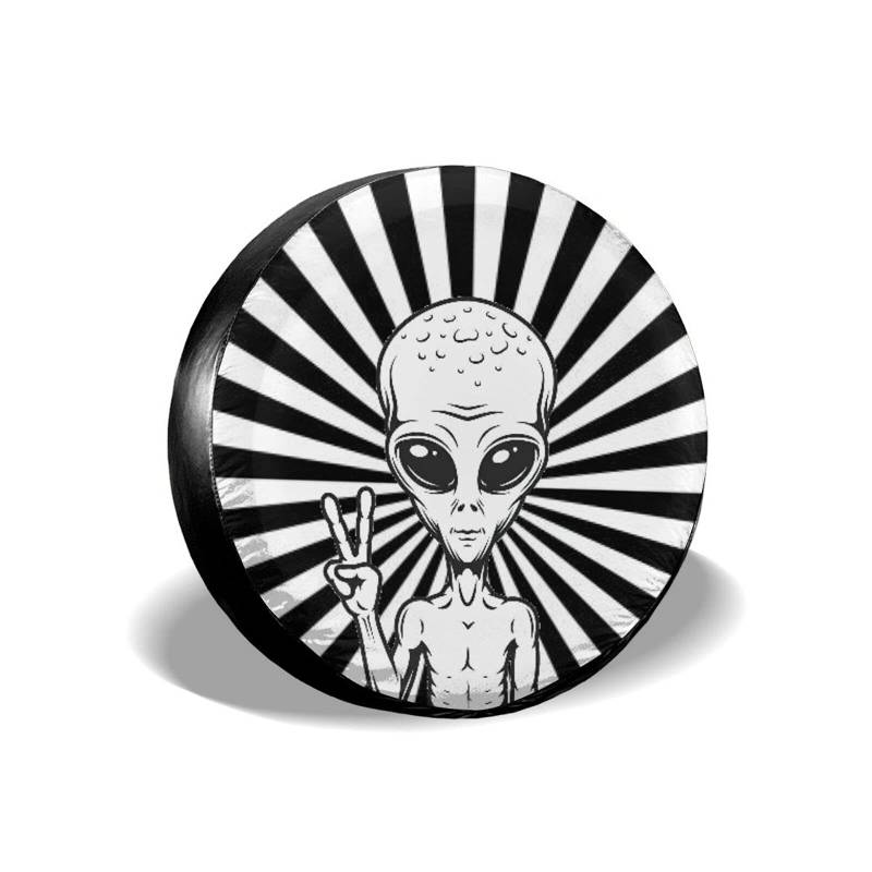 Psychedelischer Totenkopf Als Geste Yeah Ersatzreifenabdeckungen Dauerhaft Ersatzrad Abdeckung Schmutzfest Reifencover Universal Für Anhänger Rv Wohnmobil 16inch von Generic