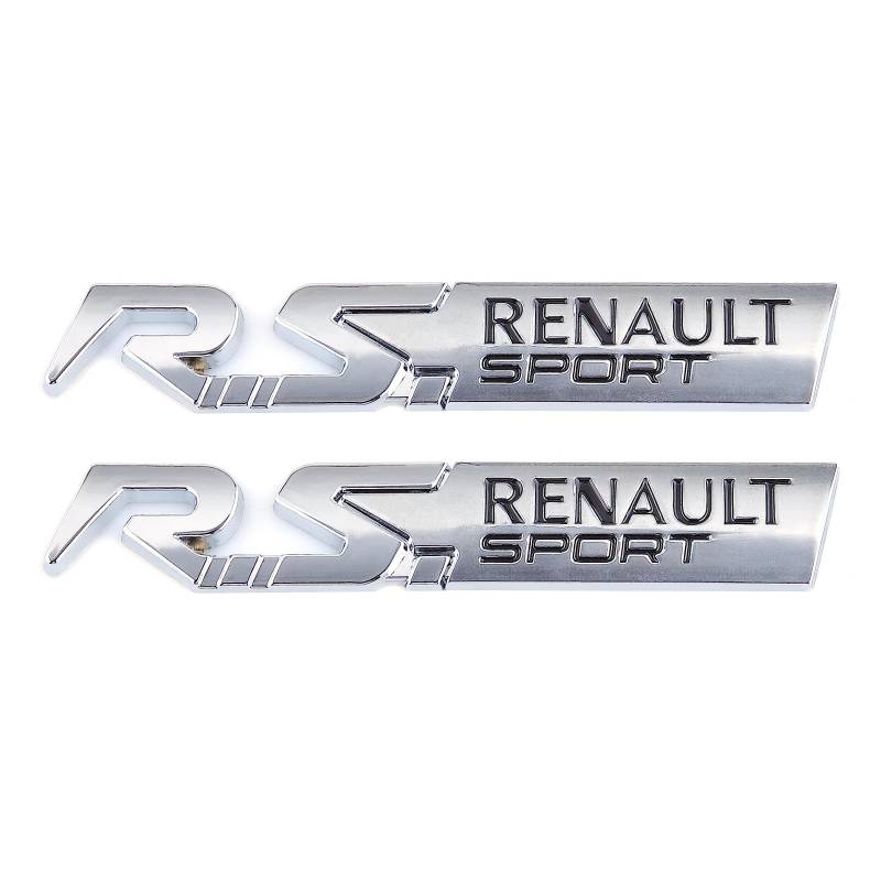 RS Sport Emblem für Auto Aufkleber Auto Dekoration für Kofferraum Seite Hinten Auto Tür Aufkleber Abzeichen (Silber Schwarz) von Generic