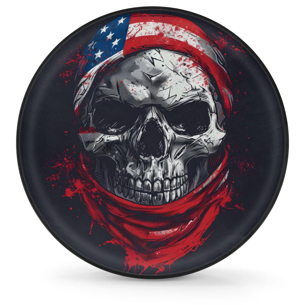 Radabdeckung, Coole Amerikanische Flagge Mit Totenkopf Uv-Schutz Reifentaschen Wetterfest Reifentasche Für Trailer Truck Fahrzeuge 17 inch von Generic