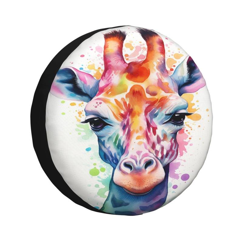 Radabdeckung Kunst Malerei Giraffe Tier Aquarell Reifenabdeckung Mit Kordelzug Ersatz Reifen Abdeckung Universal Tire Cover Für Truck Caravan Viele Fahrzeug 14 inch von Generic