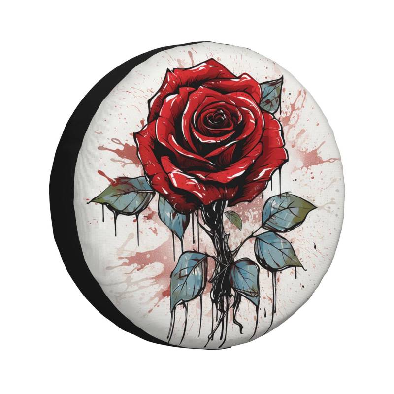 Radschutzhülle Blume Blume Blume Vintage Spare Tire Cover Universal Radabdeckung Waschbar Auto Reserverad Abdeckung Für Ersatzradreifen Geländewagen Wohnmobile 14 inch von Generic